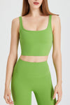 PACK264776-P809-1, Light Green U Neck Cropped Sleeveless Gym Top