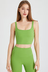 PACK264776-P809-1, Light Green U Neck Cropped Sleeveless Gym Top