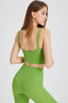 PACK264776-P809-1, Light Green U Neck Cropped Sleeveless Gym Top