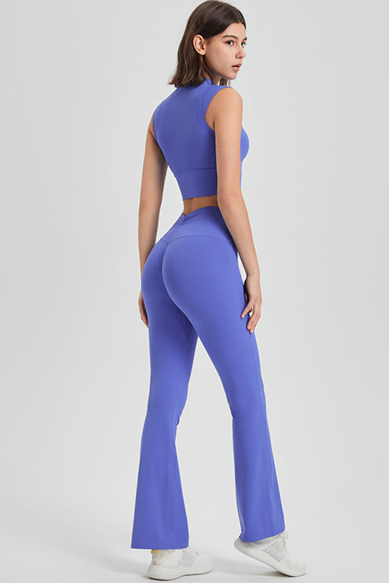 PACK264778-P408-1, Lilac Mock Neck Cropped Sports Tank Top