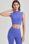 PACK264778-P408-1, Lilac Mock Neck Cropped Sports Tank Top
