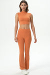 PACK264778-P3014-1, Grapefruit Orange Mock Neck Cropped Sports Tank Top