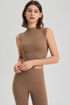 PACK264778-P6017-1, Simply Taupe Mock Neck Cropped Sports Tank Top