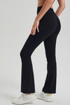 PACK265549-P2-1, Black Ruched High Waist Butt Lift Sports Flared Pants