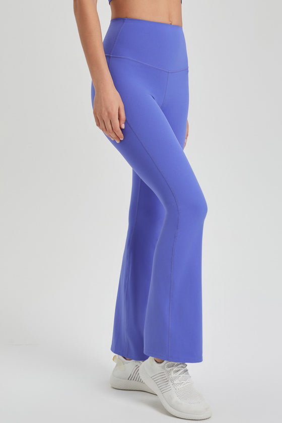 PACK265549-P408-1, Lilac Ruched High Waist Butt Lift Sports Flared Pants