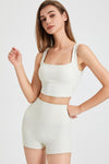 PACK264779-P1-1, White Square Neck Cutout Back Crop Yoga Tank Top