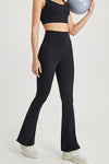 PACK265551-P2-1, Black Back Cross Waistband Active Flared Leggings