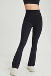 PACK265551-P2-1, Black Back Cross Waistband Active Flared Leggings