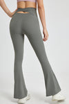 PACK265551-P1209-1, Laurel Green Back Cross Waistband Active Flared Leggings