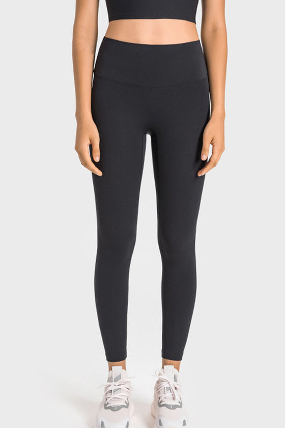 PACK265527-P2-1, Black Wide Waistband Seamless Ankle Leggings