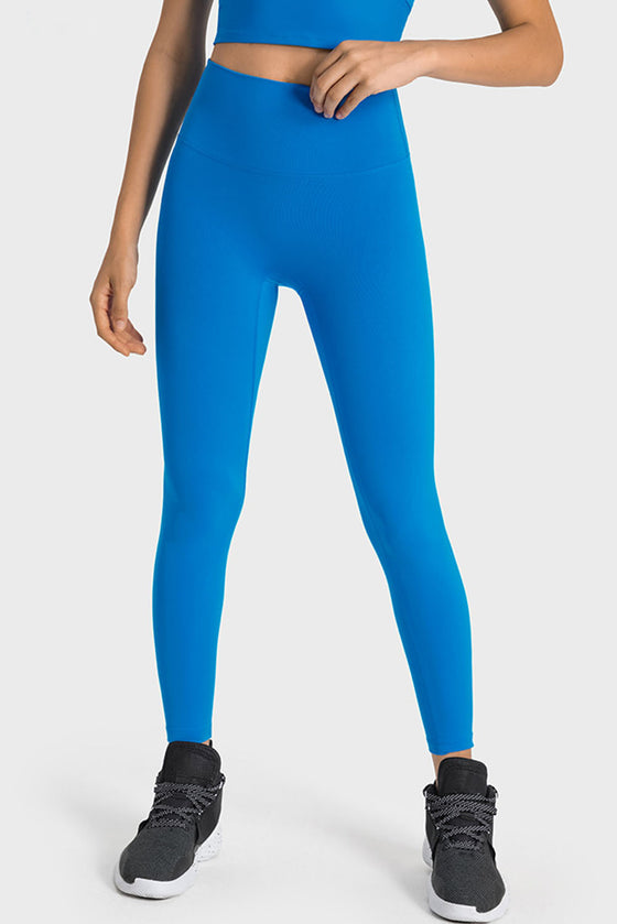 PACK265527-P305-1, Blue Wide Waistband Seamless Ankle Leggings