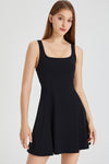 PACK267004-P2-1, Black Sleeveless U Neck Back Zipper Sports Mini Dress