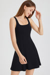 PACK267004-P2-1, Black Sleeveless U Neck Back Zipper Sports Mini Dress