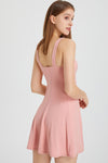 PACK267004-P10-1, Pink Sleeveless U Neck Back Zipper Sports Mini Dress