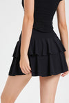 PACK265552-P2-1, Black High Waist Ruffled Sports Athletic Skirt