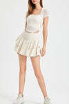 PACK265552-P101-1, White High Waist Ruffled Sports Athletic Skirt