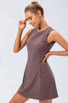 PACK267006-P308-1, Valerian Solid Color Sleeveless Basic Active Mini Dress