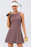 PACK267006-P308-1, Valerian Solid Color Sleeveless Basic Active Mini Dress