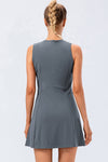 PACK267006-P2011-1, Dark Grey Solid Color Sleeveless Basic Active Mini Dress