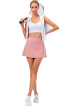 PACK265553-P4010-1, Peach Blossom High Waist Back Pleated Sports Mini Skirt