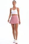 PACK265553-P4010-1, Peach Blossom High Waist Back Pleated Sports Mini Skirt