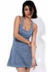 PACK267007-P604-1, Ashleigh Blue Strappy Back Sleeveless U Neck Sports Mini Dress