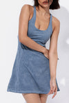 PACK267007-P604-1, Ashleigh Blue Strappy Back Sleeveless U Neck Sports Mini Dress