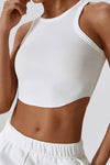 PACK264782-P1-1, White Ribbed Active Sports Cropped Tank Top