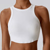PACK264782-P1-1, White Ribbed Active Sports Cropped Tank Top
