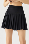 PACK265556-P2-1, Black Waistband Pleated Pocketed Lining Active Skirt