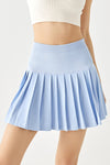 PACK265556-P304-1, Sky Blue Waistband Pleated Pocketed Lining Active Skirt