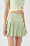 PACK265556-P2009-1, Meadow Mist Green Waistband Pleated Pocketed Lining Active Skirt