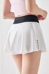 PACK265557-P1-1, White Colorblock Waistband Geo Print 2-in-1 Active Skirt