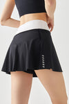 PACK265557-P2-1, Black Colorblock Waistband Geo Print 2-in-1 Active Skirt