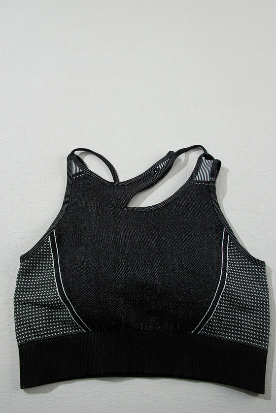 PACK2611500-2-1, Black Strappy Mix Pattern Cutout Bra and Shorts Set