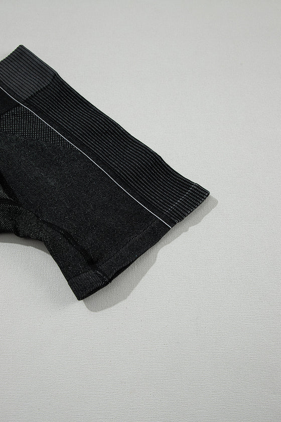 PACK2611500-2-1, Black Strappy Mix Pattern Cutout Bra and Shorts Set