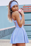 PACK267013-P304-1, Sky Blue Solid Crisscross Open Back Ruffled Active Dress