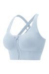 PACK264788-P1204-1, Myosotis Solid Criss Cross Zip Up Sports Bra