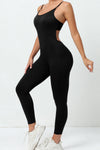 PACK2631200-P2-1, Black Cut Out Backless Skinny Fit Active Jumpsuit