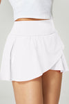 PACK265559-P1-1, White Wrapped Pleated Lined Active Skirt