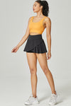 PACK265559-P2-1, Black Wrapped Pleated Lined Active Skirt