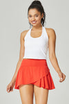 PACK265559-P14-1, Orange Wrapped Pleated Lined Active Skirt