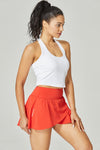 PACK265559-P14-1, Orange Wrapped Pleated Lined Active Skirt