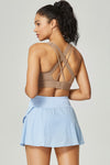 PACK265559-P304-1, Sky Blue Wrapped Pleated Lined Active Skirt