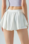 PACK265560-P1-1, White Elastic Waist Mini Active Skirt
