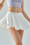 PACK265560-P1-1, White Elastic Waist Mini Active Skirt