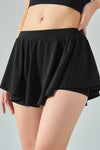 PACK265560-P2-1, Black Elastic Waist Mini Active Skirt