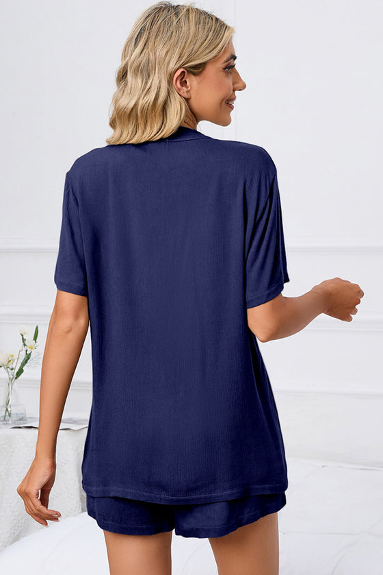 PACK15970-P105-1, Bluing Short Sleeve Shirt and Shorts 2Pcs Set