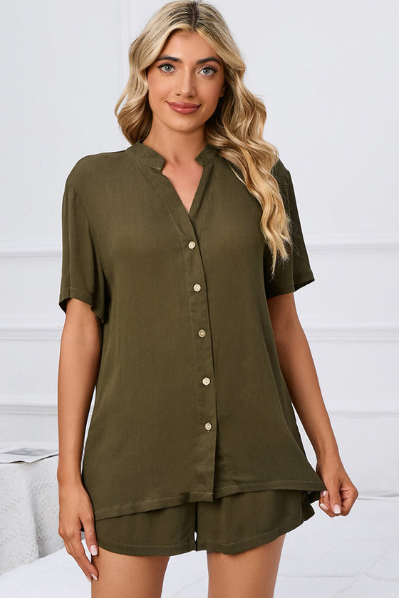 PACK15970-P609-1, Jungle Green Short Sleeve Shirt and Shorts 2Pcs Set