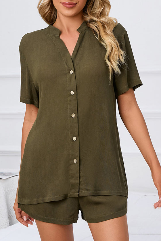 PACK15970-P609-1, Jungle Green Short Sleeve Shirt and Shorts 2Pcs Set